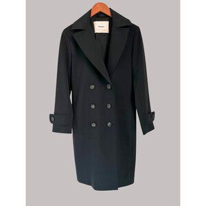 Cinzia Rocca Icons Black Double-Breasted Wool Blend Coat Womens Size 6 Elegant T